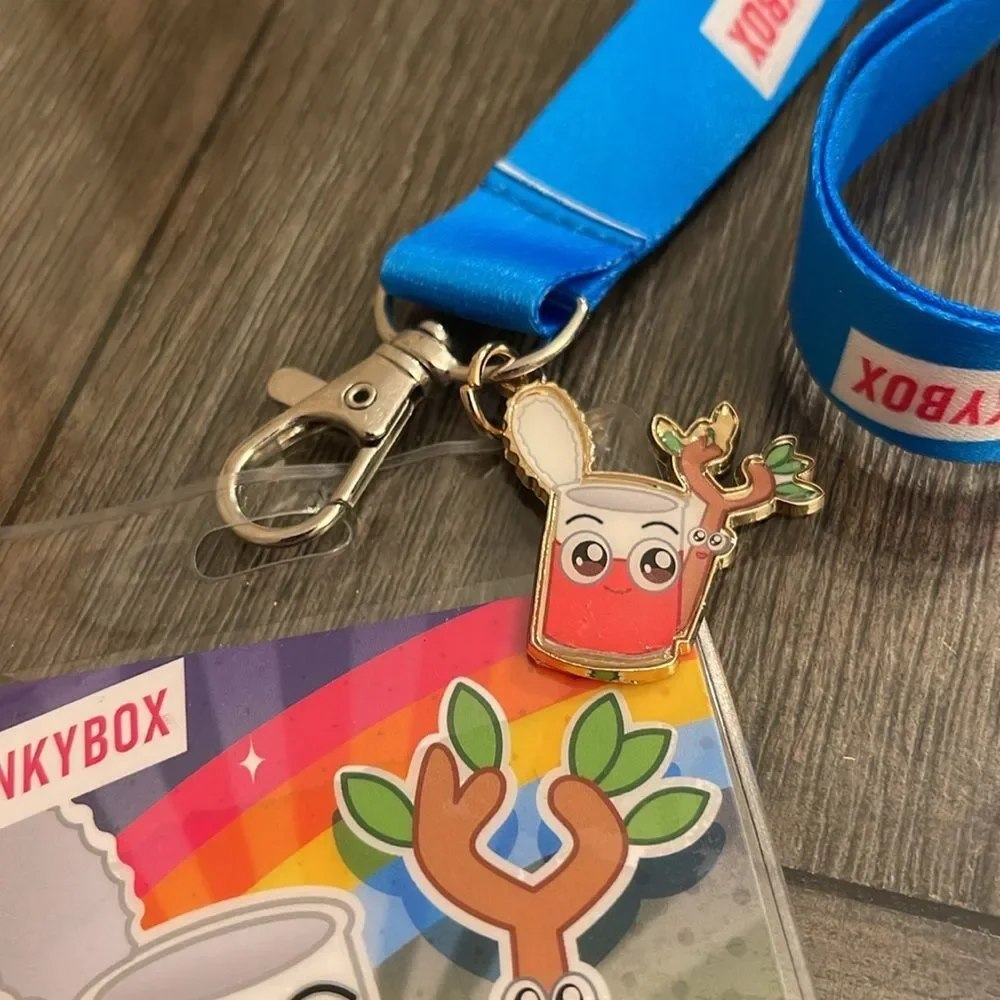 LankyBox Sticky & Canny With Charm Card Character Happy Friends Lanyard